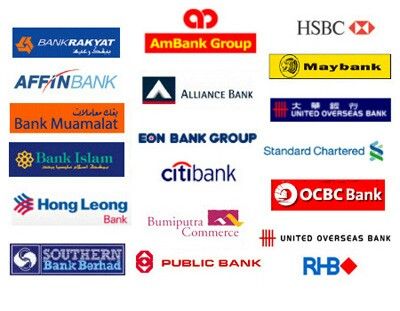 many different bank logos are shown together