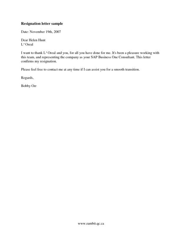 25+ Resignation Letter Sample - Official Letter