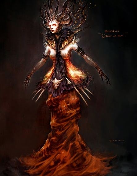 a woman in a dress with fire on her body