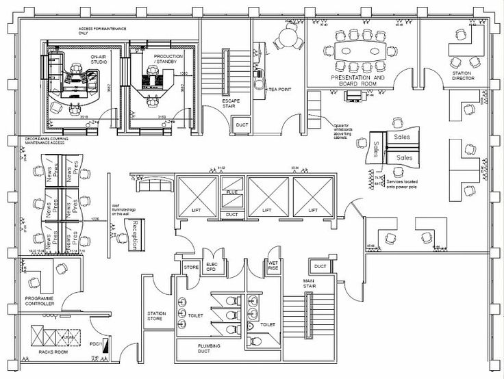 the floor plan for an office building