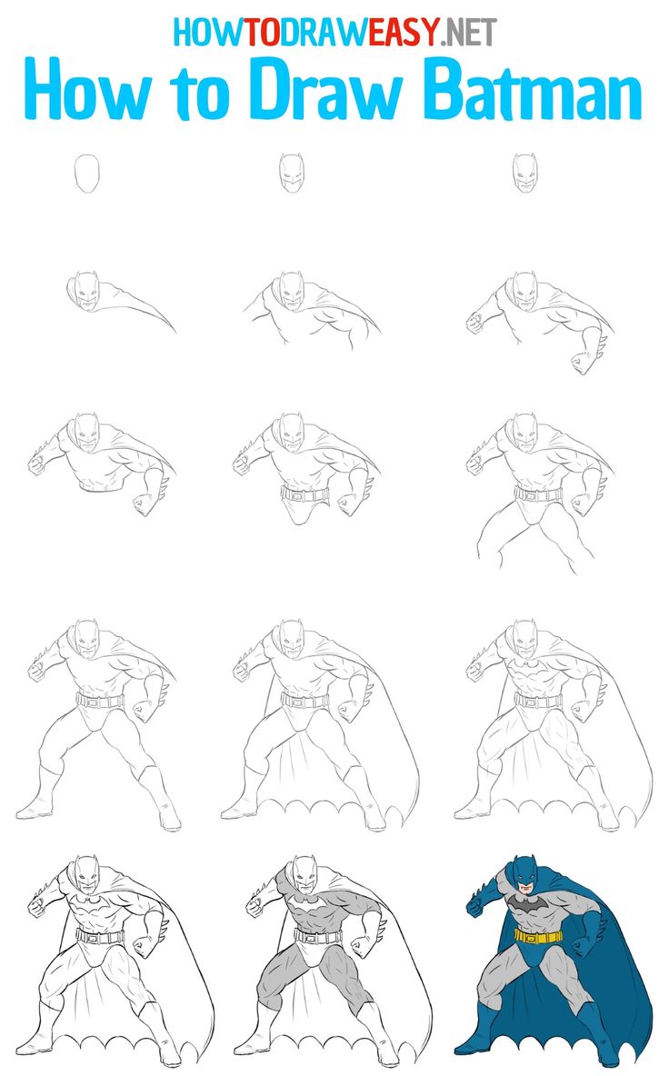 How to Draw Batman Step by Step | Batman drawing, Drawings, Batman