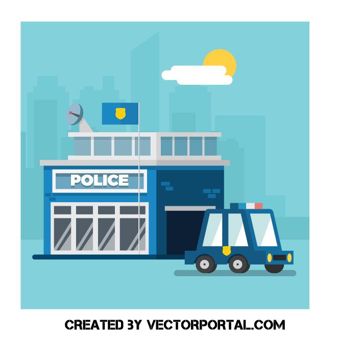 Police station free vector art | Powerpoint presentation design, Clip ...