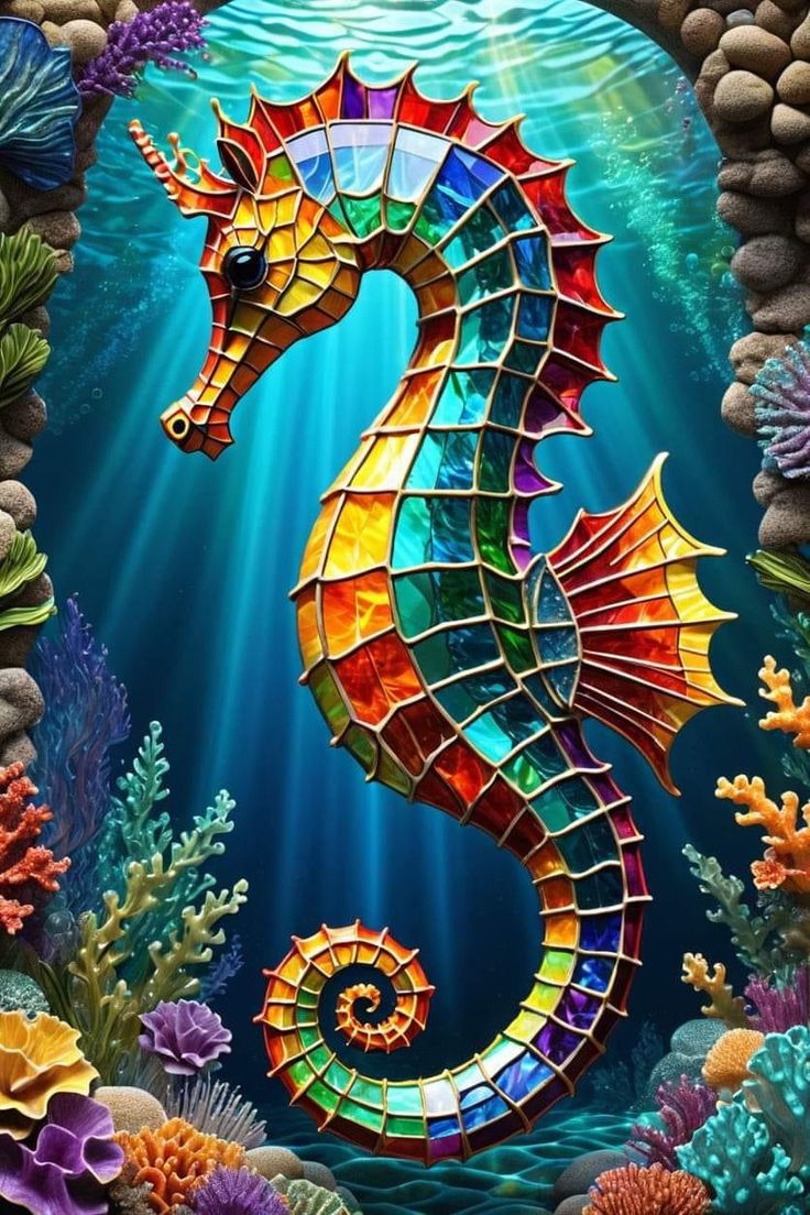 Pin by April Simmons on Art in 2024 | Seahorse art, Sea creatures art ...