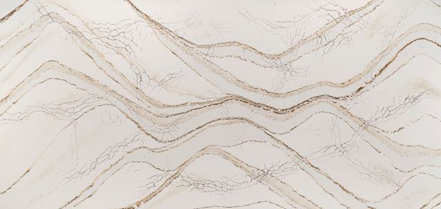 an abstract pattern made up of wavy lines and curves in shades of white, beige and brown