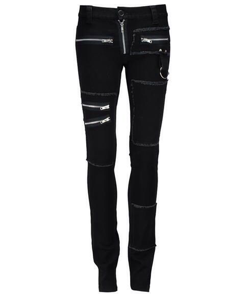 Emo style / jeans / black / zipper Punk Leggings, Hot Topic Clothes, Gothic Pants, Scene Outfits, Gothic Clothing, Emo Outfits, Pants And Leggings, Women Pants, Gothic Outfits