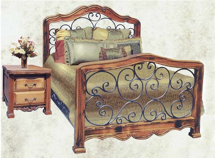 a drawing of a bedroom with a bed, night stand and nightstand