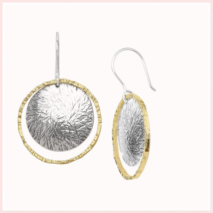 Silpada Textured Two Tone Earrings Sterling Sterling Earrings, Women's Earrings, Two Tone, Crochet Earrings, Gold Plate, For Free, Drop Earrings, Sterling Silver, Free Shipping