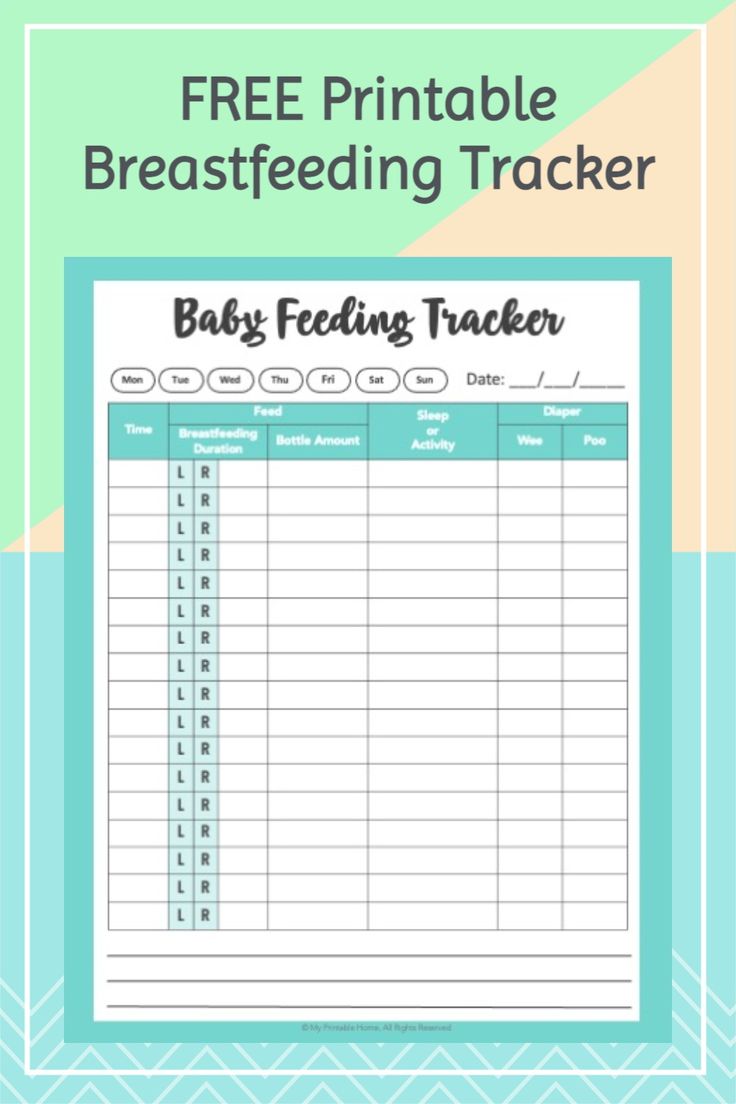 Printable Breastfeeding Tracker | Baby feeding chart, Breastfeeding ...