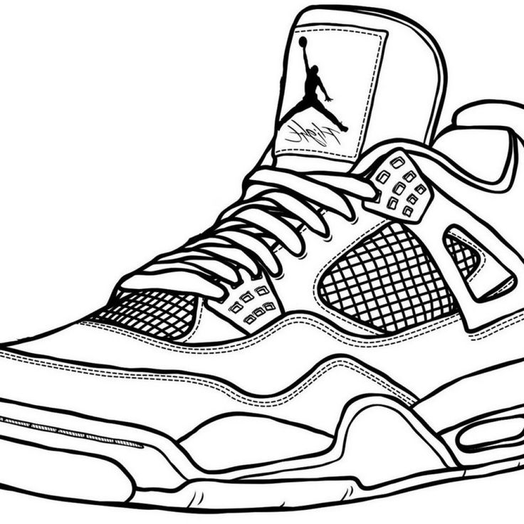 Air Jordan Shoes Coloring Pages - Mitraland | Easy drawings, Air ...