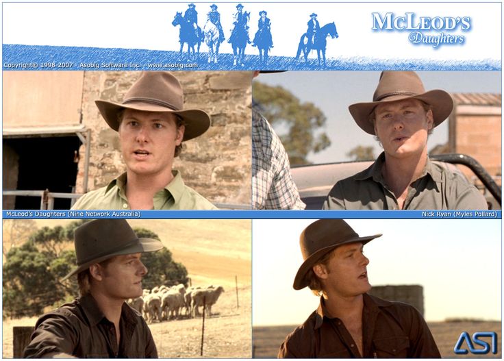 four different pictures of men in cowboy hats