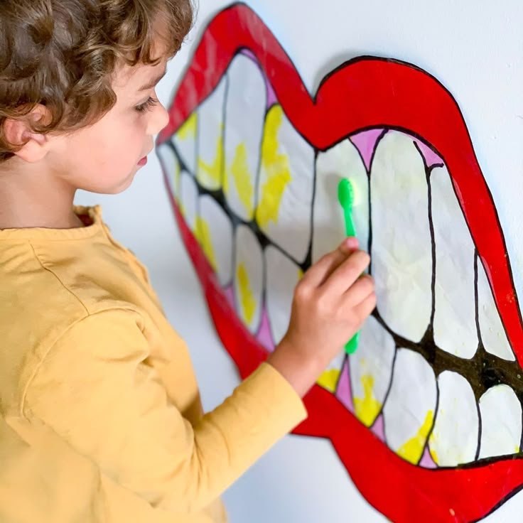 Easy Teeth Brushing Activity For Kids - 7 Days of Play | Teeth projects ...