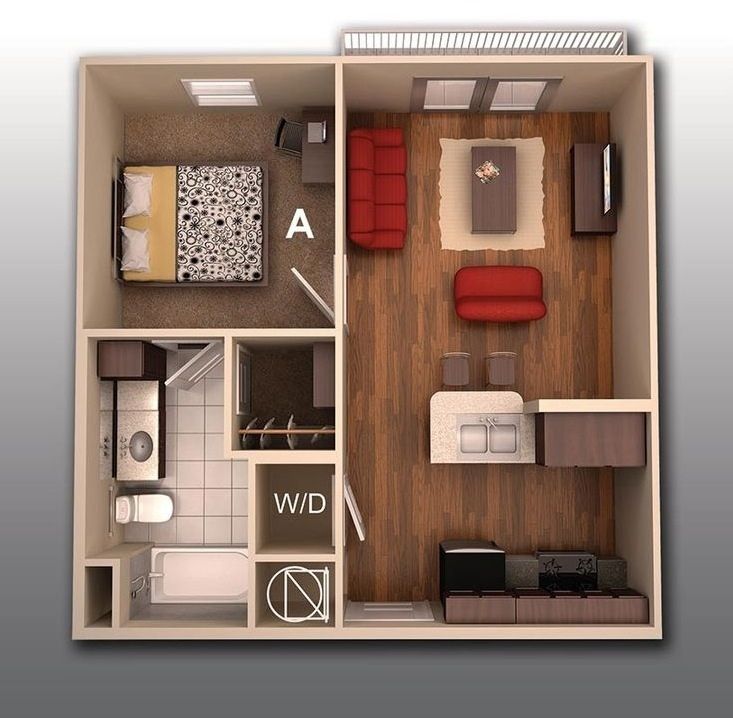 the floor plan for a small apartment in san jacinto