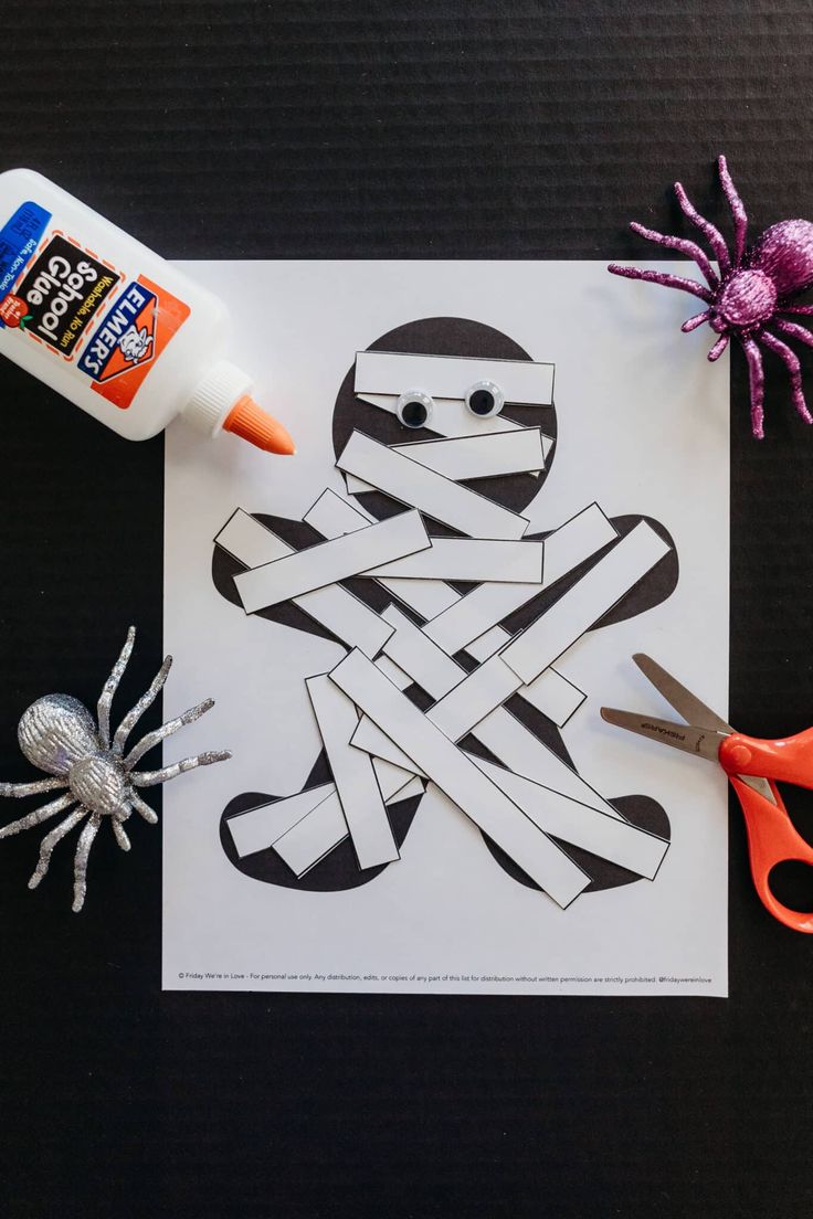 Mummy Template Printable | Easy halloween crafts, Mummy crafts ...