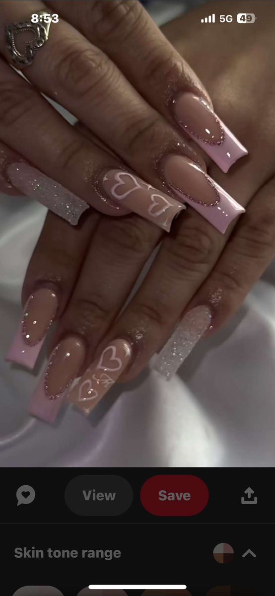 Baddie Nails With Initials, Baby Pink Nails, Fake Nails Designs, Graduation Nails, Blue Acrylic Nails, Stylish Nails Designs, Nails Now, Girly Acrylic Nails, Dope Nail Designs