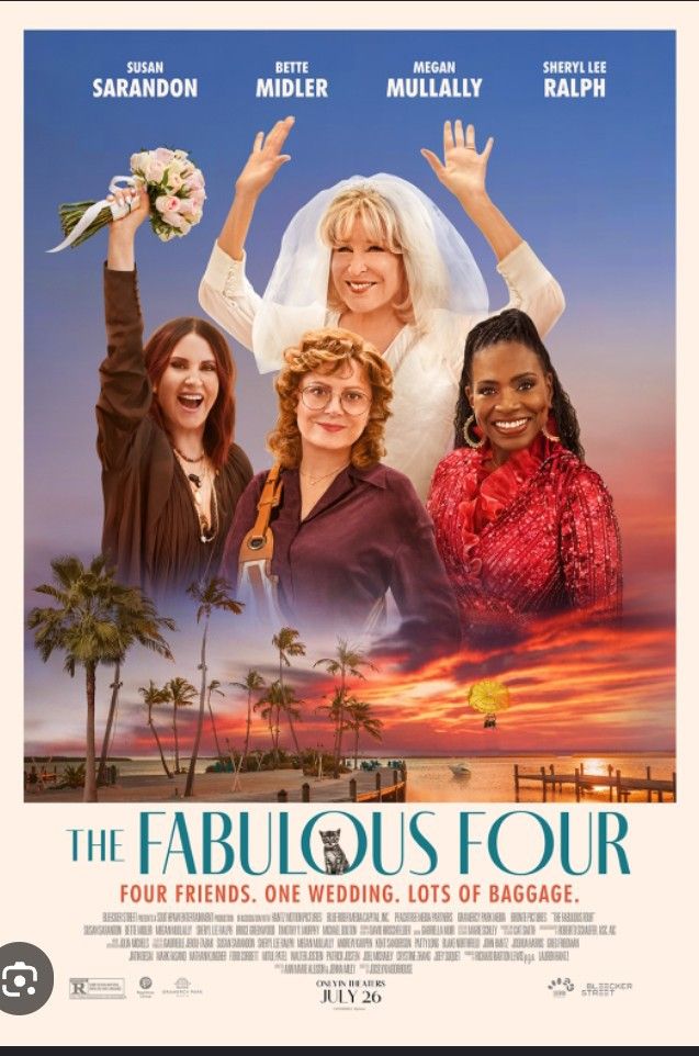 the fabulous four movie poster with three women in front of palm trees and sunsets