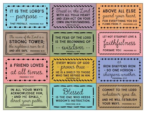 Bible Verse Notes. Lunchbox Cards. Instant Download Printable - Etsy ...