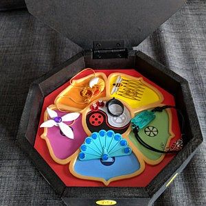 an open box with various items in it