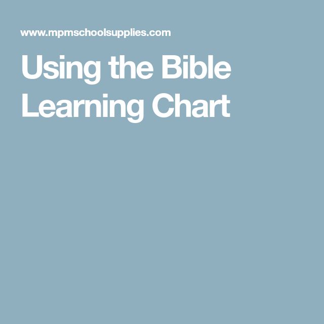 the text using the bible learning chart