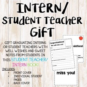 the student teacher gift is on display in front of a wooden background with text that reads,