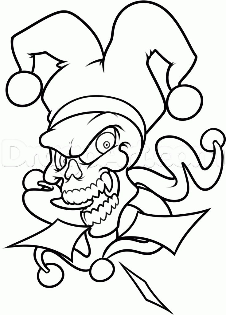 a cartoon character with an evil face and santa hat on his head, in black and white