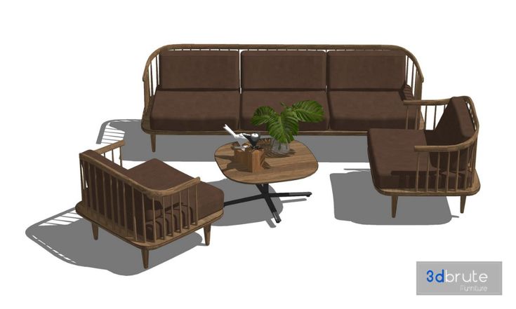 an image of a living room setting with couch, chair and coffee table on it