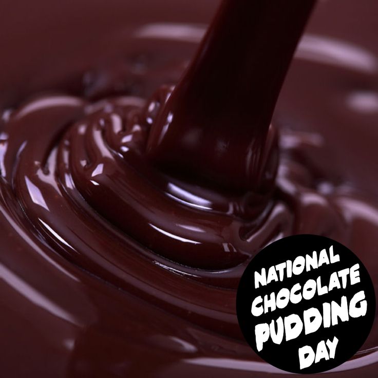 a spoon full of chocolate with the words national chocolate pudding day