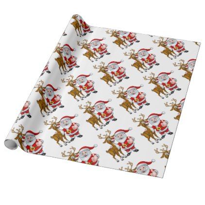 Santa and Reindeer Wrapping Paper