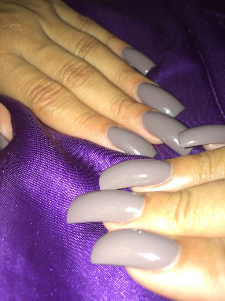 This creamy grey polish is perfect with my long square nails Square Grey Acrylic Nails, Grey Long Acrylic Nails Square, Long Square Acrylic Nails Gray, Purplish Gray Nails, Fun Summer Nails, Long Square Nails, Square Nail Designs, Nail Polish Art, Super Nails