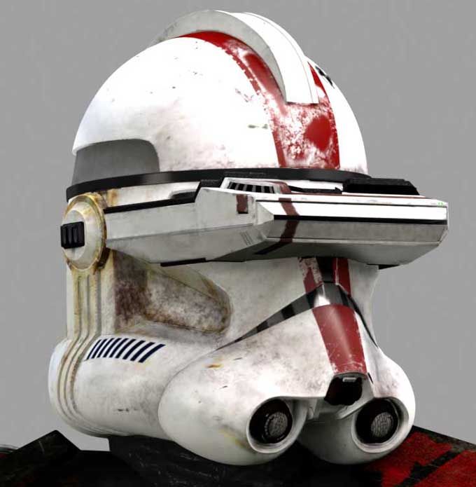 a star wars helmet is shown on top of a headdress, which has been painted red and white