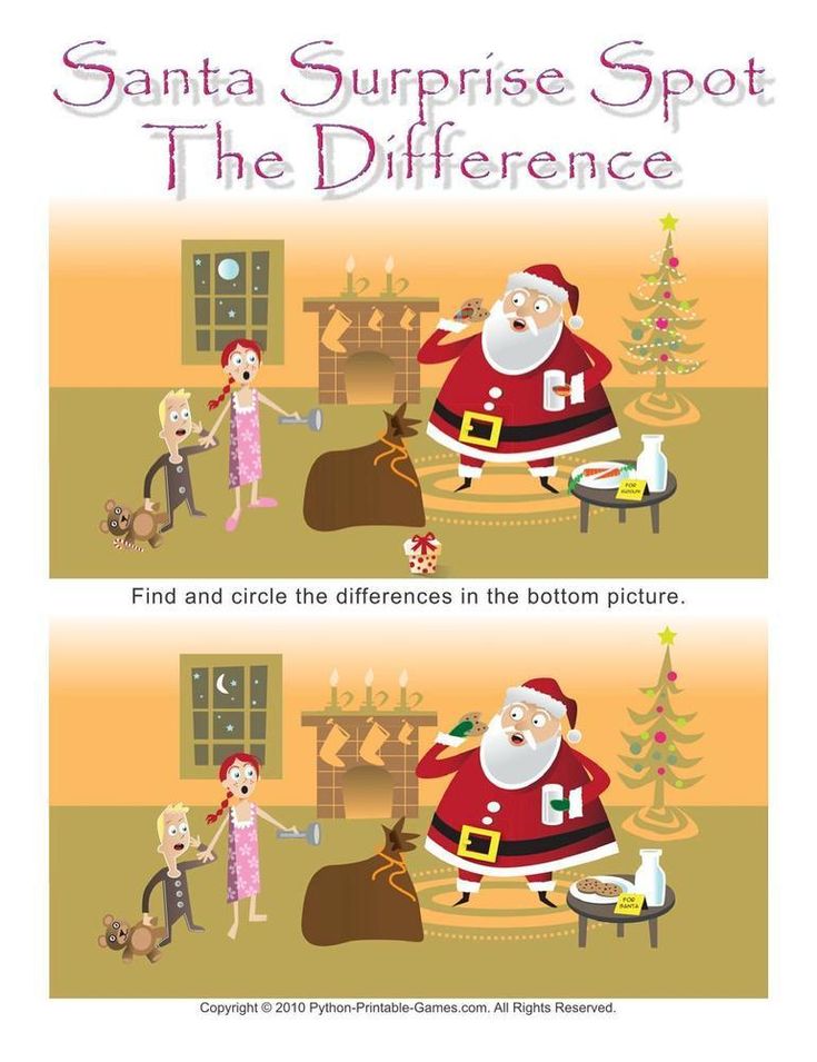 santa surprise spot the differences in the bottom picture