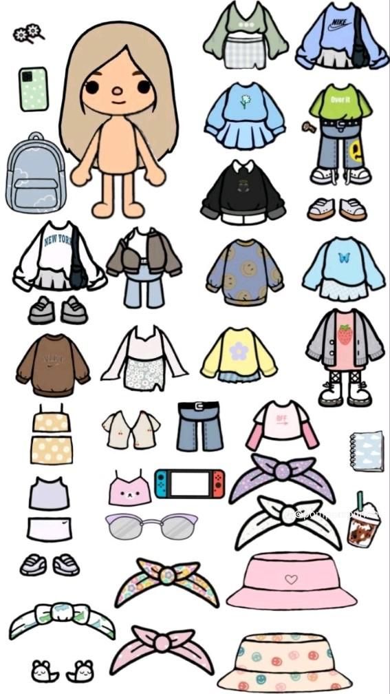 toca boca | Paper doll template, Paper dolls clothing, Paper dolls