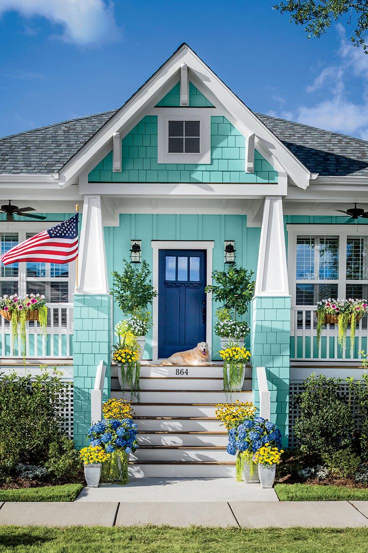 bungalow cool bold exterior paint color schemes - Google Search | Beach ...