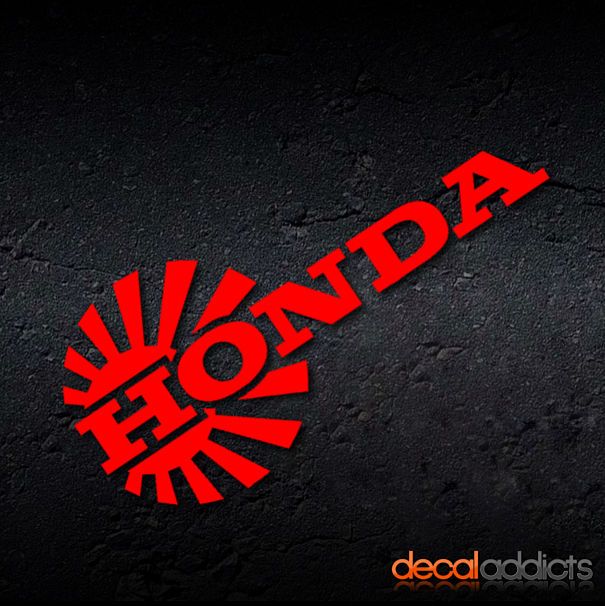 the honda logo is shown in red on a black background with dark grunge