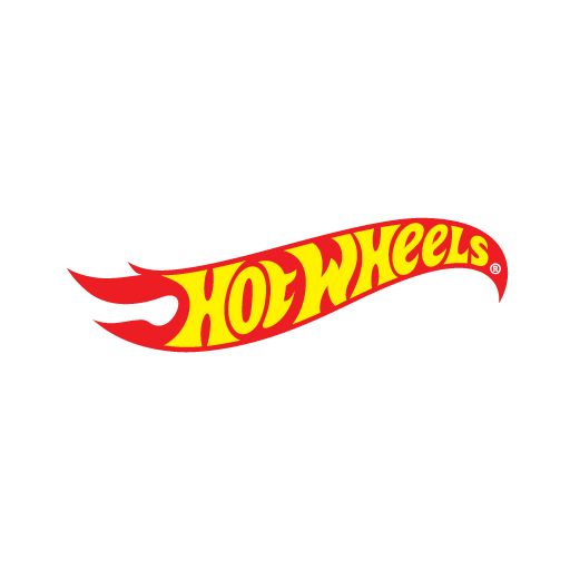 a hot wheels sticker with the word's logo in red, yellow and orange