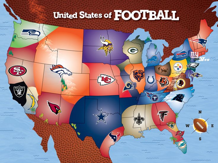 the united states of football map puzzle