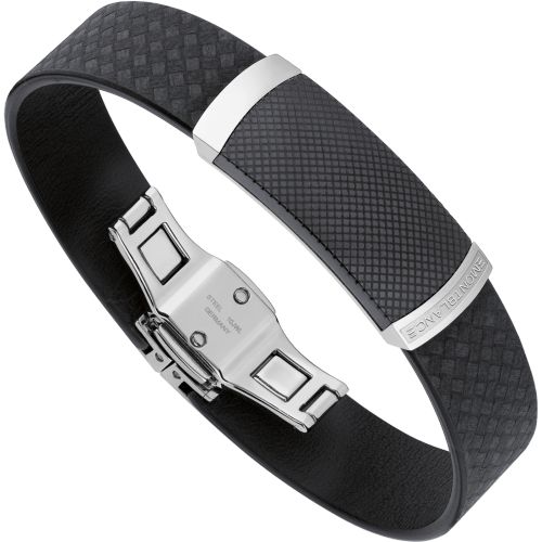 Pulseira masculina Extreme Unique Mens Bracelet, Mens Bracelet Designs, Stainless Steel Bracelet Men, Luxury Bracelet, Black Leather Bracelet, Jewelry Men, Casual Jewelry, Men's Bracelet, Mens Black Leather