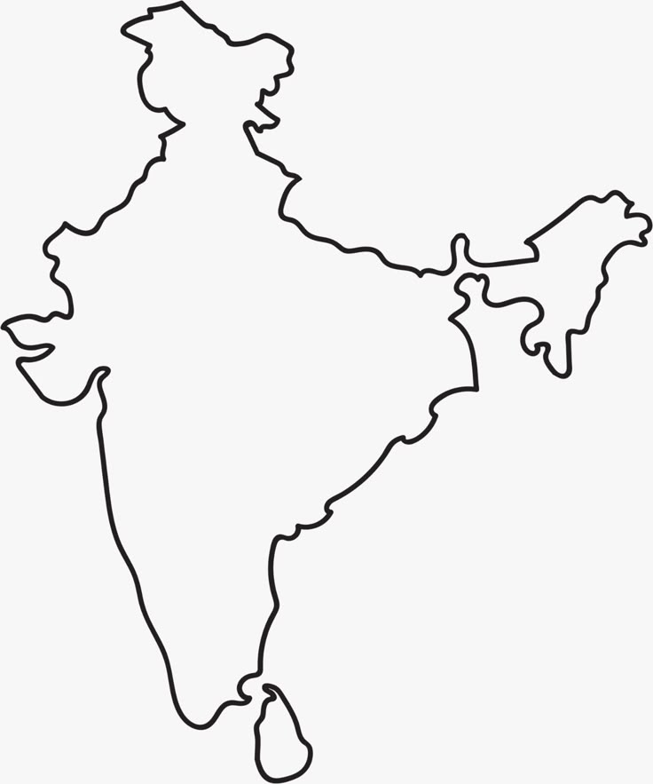 india, outline, map, Geography For Kids, Geography Map, Map Outline ...