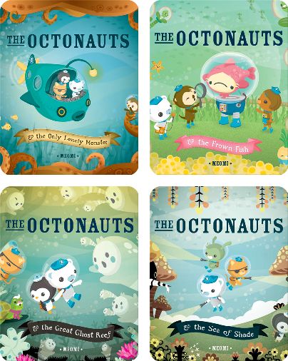 four children's books about the octonauts and other animals in their natural habitat