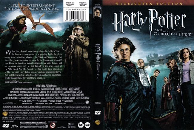 harry potter and the goblet of fire on dvd cover with english subtitles