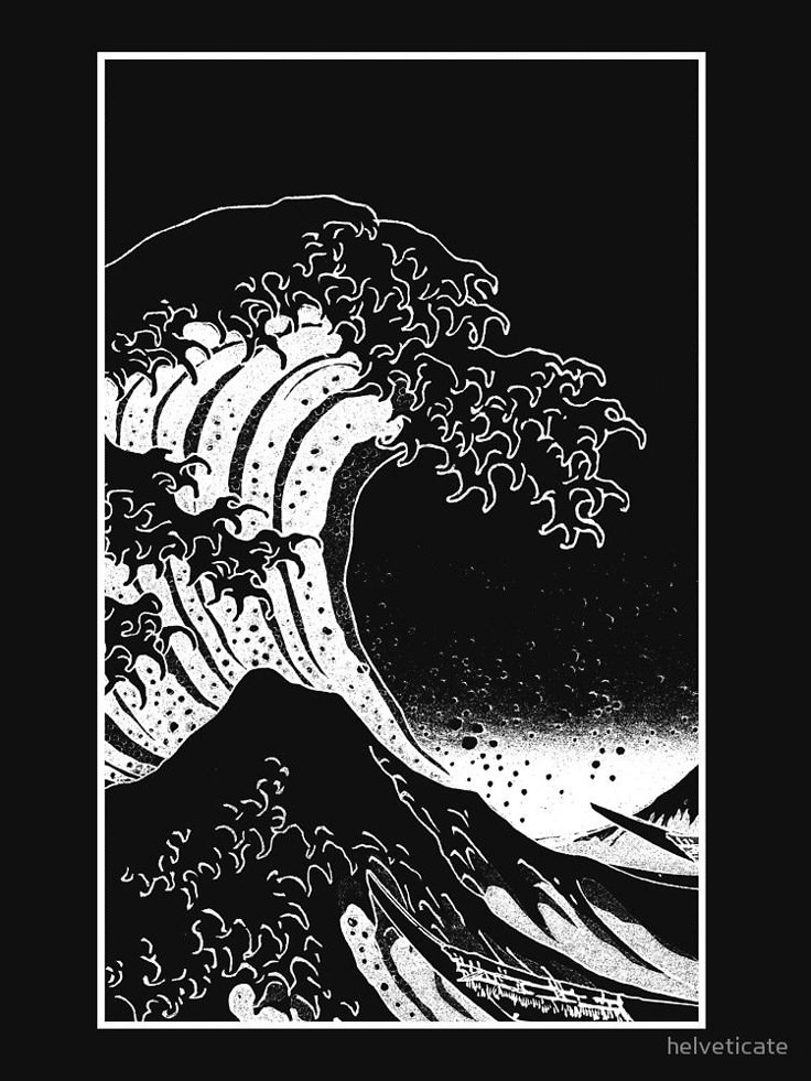 the great wave in black and white