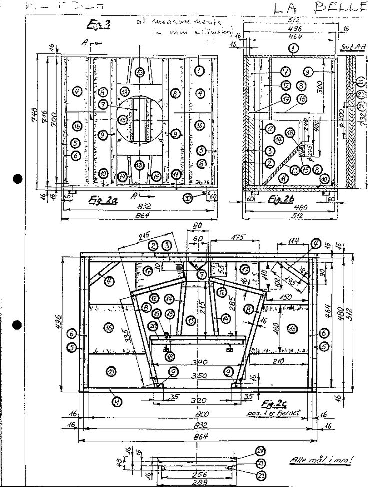 the blueprint drawing shows an arrangement of different parts