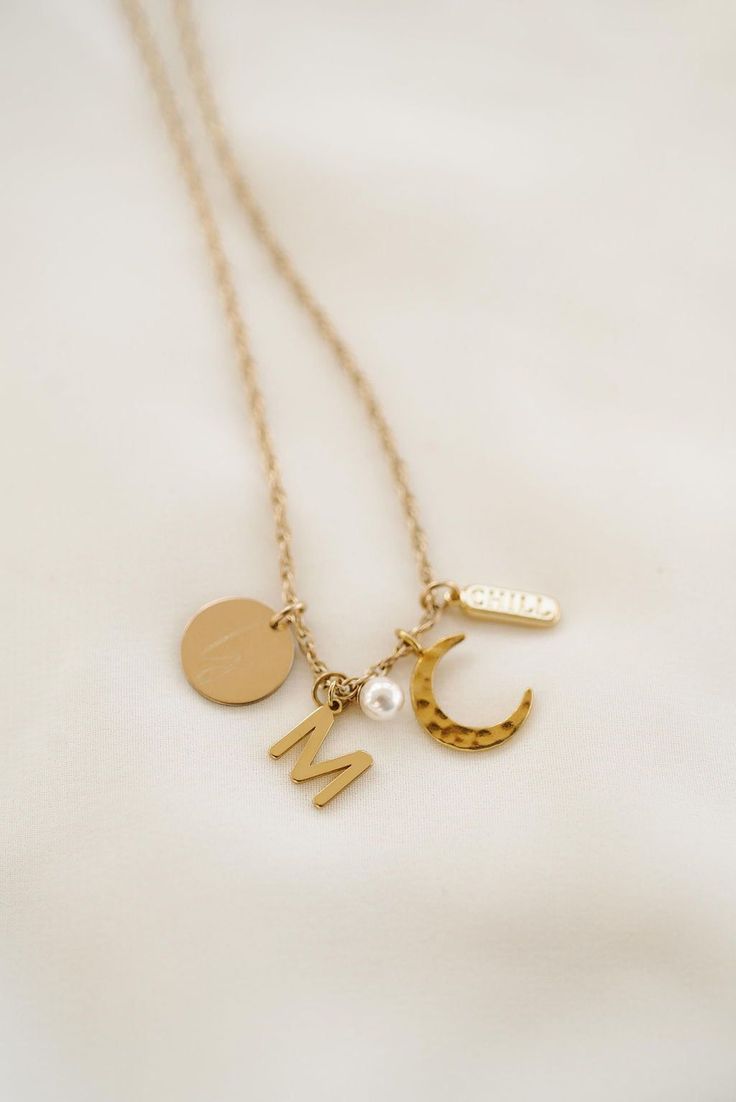 Choose your length + pick your chain + add your charms = a one-of-a-kind necklace just for you. Luna & Jade | Gold Jewelry | Handmade | Personalized Jewelry | Christmas Gift Ideas | Gifts Minimalist Charm Necklace With Pendant, Minimalist Sterling Silver Charm Necklace With Dangling Charms, Minimalist Gold Charm Necklaces, 14k Gold Filled Gold Charms For Everyday, Everyday 14k Gold-filled Gold Charms, Everyday 14k Gold Filled Gold Charms, Initial Pendant Charm Necklace With Cable Chain For Gifts, Dainty Personalized Gift Charm Necklaces, 14k Gold Dangle Charm Necklaces As Gift