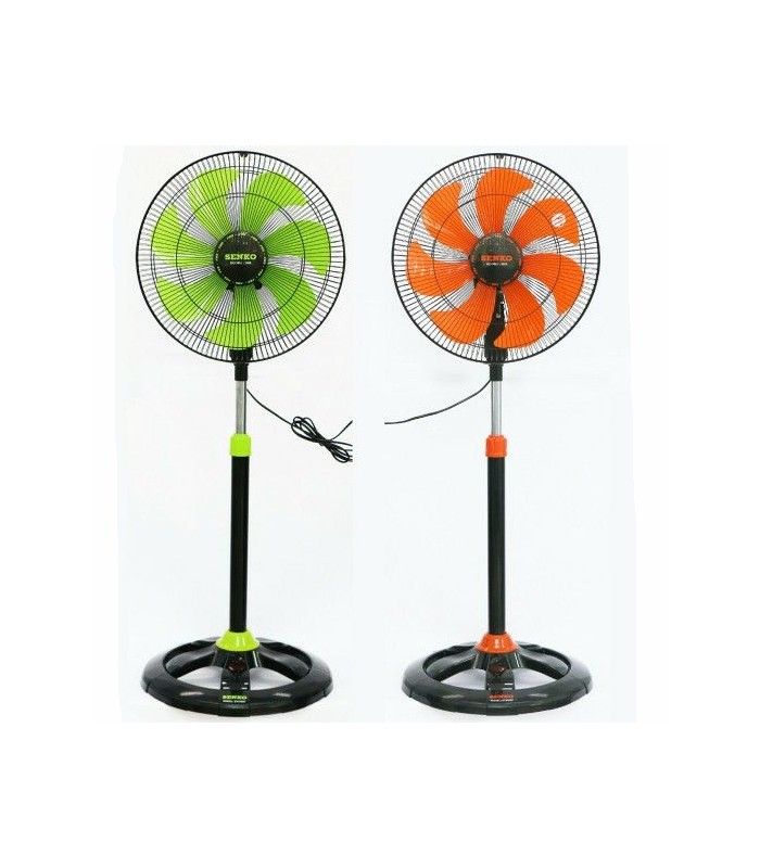 Two Senko LTS 1607 Oscillating Pedestal Standing Fans (Black,Green ...