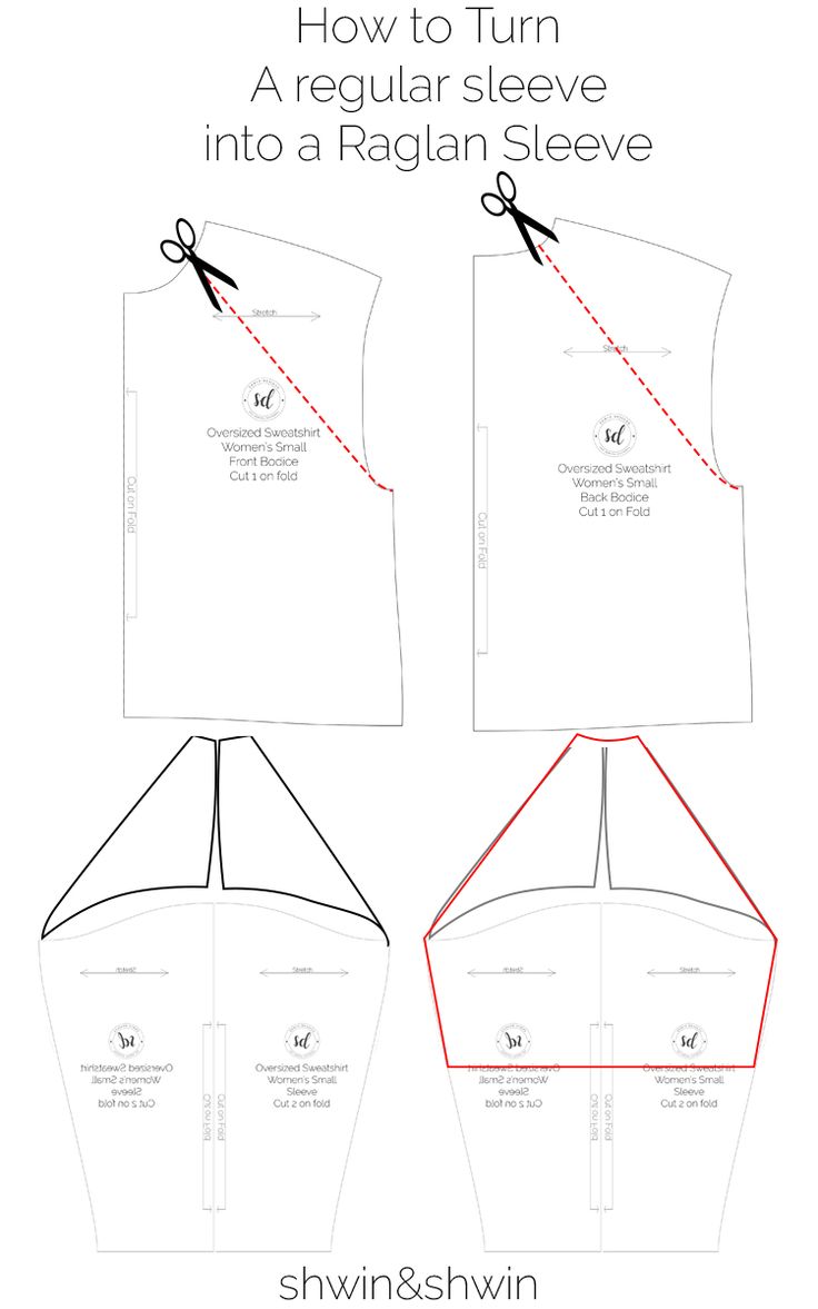 how to turn a regular sleeve into a raglan sleee sewing pattern with instructions