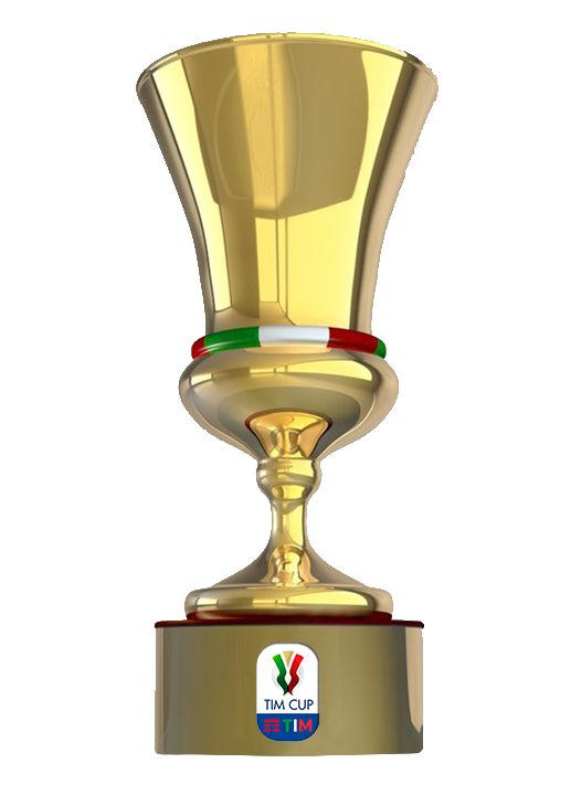 a golden trophy with a red, white and green ribbon