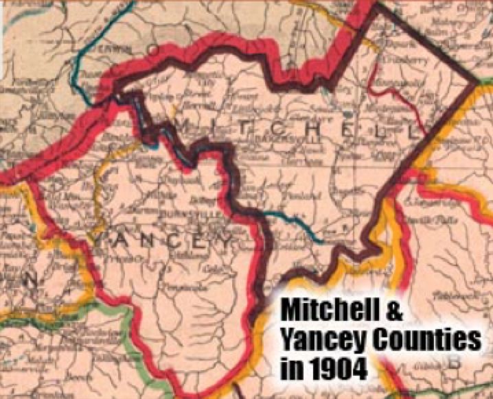 an old map shows the location of mitchell and vancycounties in 1940