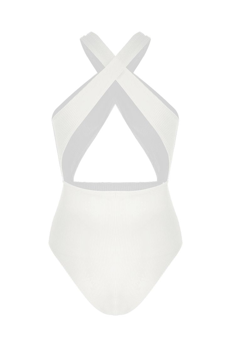 Sculpting the upper body with criss cross front & back thick straps.Neat cut out on lower back and front.Smooth stretch lining for extra comfort.Removable push up paddings. Fitted Cross Back Bodysuit, Solid Fitted Cross Back Bodysuit, Fitted Solid Color Cross Back Bodysuit, Fitted Solid Color Cross-back Bodysuit, High Stretch Cross Back Bodysuit, Stretch Halter Neck Bodysuit With Cutout, Seamless Stretch Cross Back Swimwear, Stretch Cross Back Bodysuit For Poolside, Poolside Cross Back Bodysuit With Lined Body