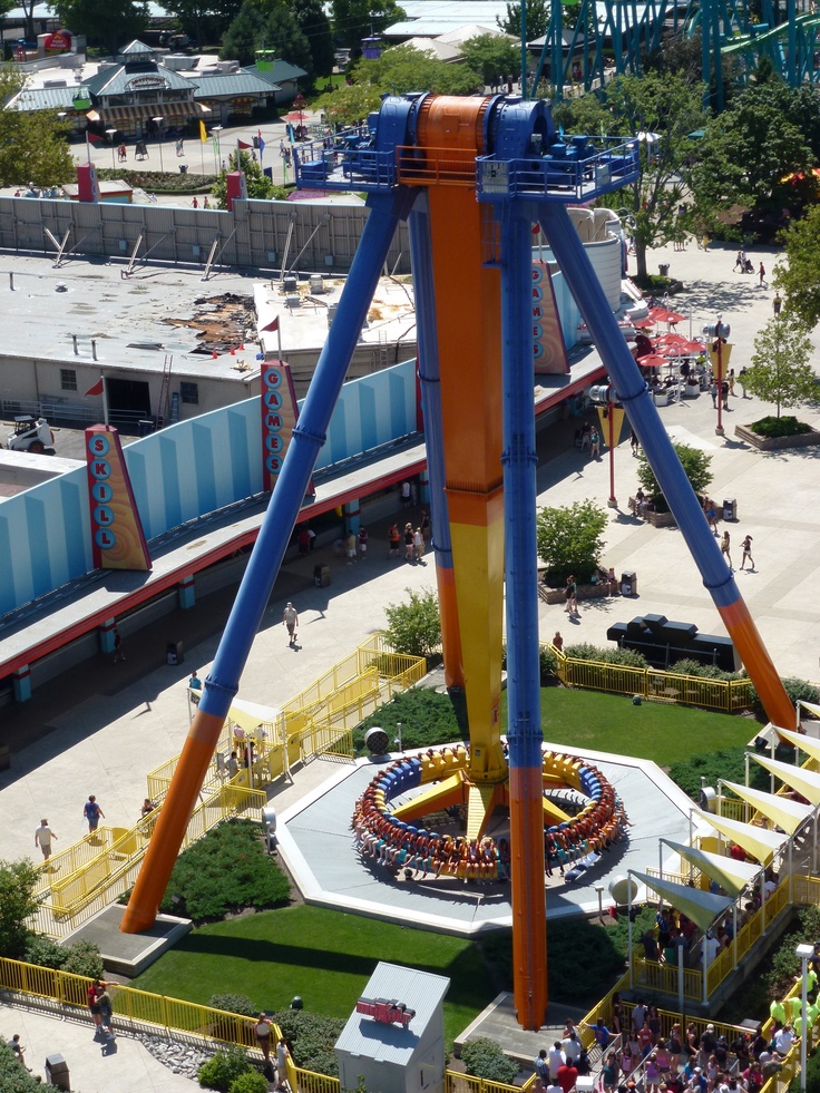 an aerial view of a roller coaster ride