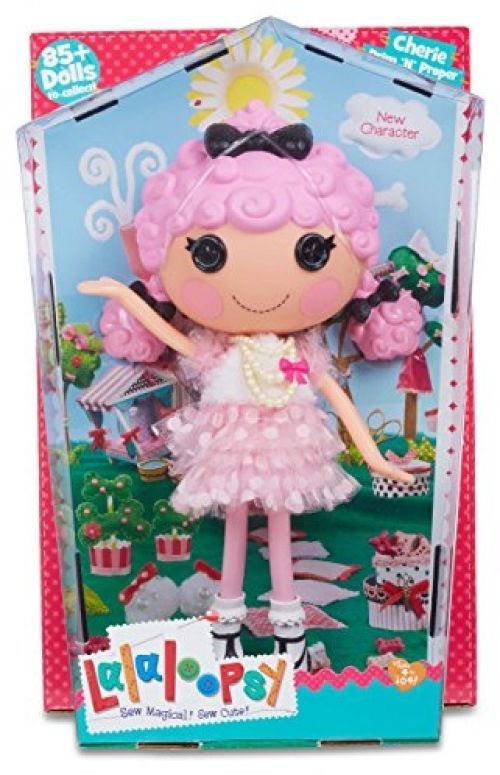 a toy doll in a pink dress and black hair with sunglasses on it's head