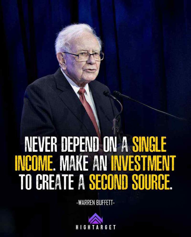 an older man standing at a podium in front of a microphone with the quote never spend on a single income make an investment to create a second source